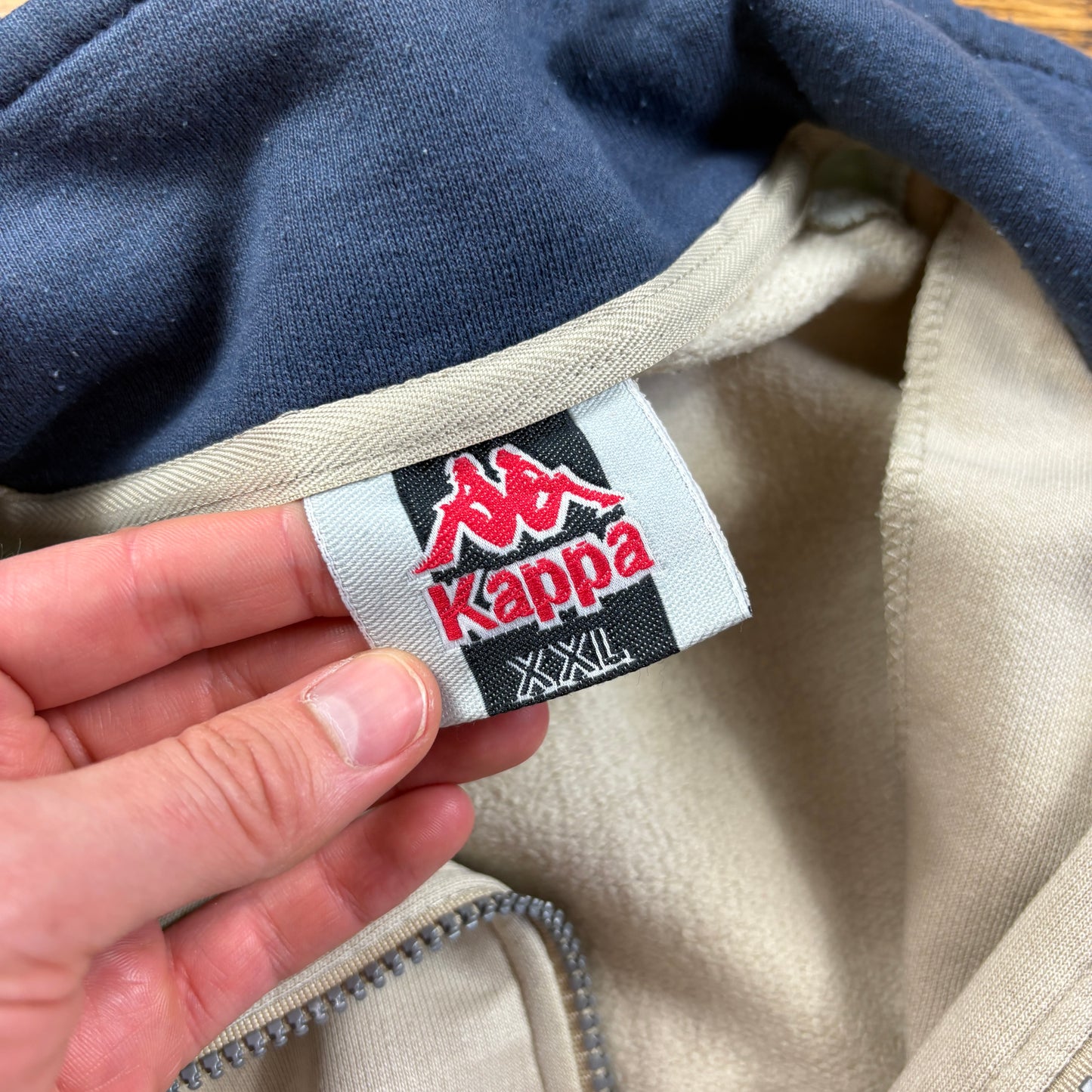 Vintage Kappa Embroidered Cream Zip Sweatshirt - XXL