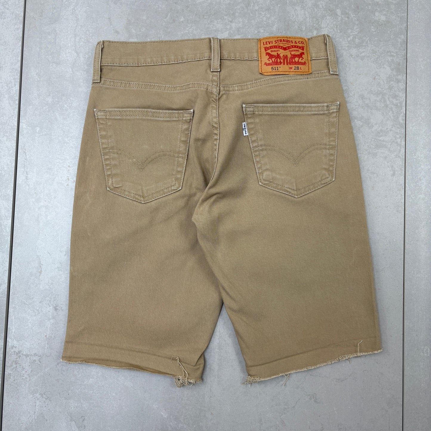 Vintage Levis 511 Slim Cream Denim Shorts - 28
