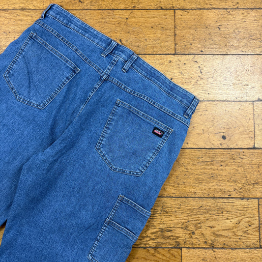 Vintage Dickies Workwear Carpenter Baggy Blue Shorts - 38