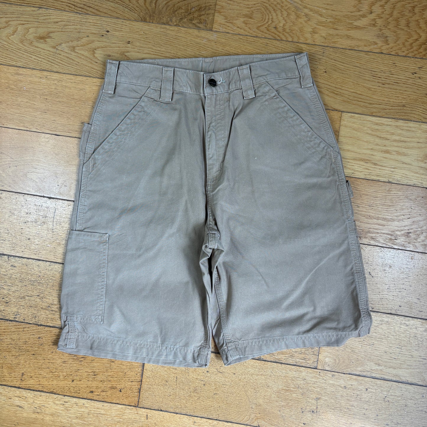 Vintage Carhartt Cream Workwear Baggy Carpenter Shorts - 32