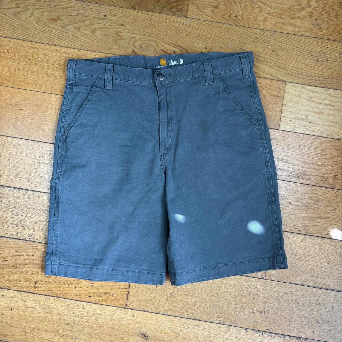 Vintage Carhartt Grey Workwear Baggy Carpenter Shorts - 38