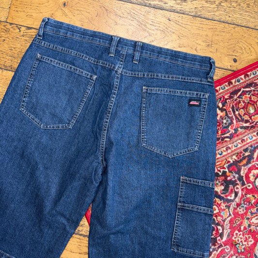 Vintage Dickies Workwear Carpenter Blue Baggy Jorts Shorts - 36