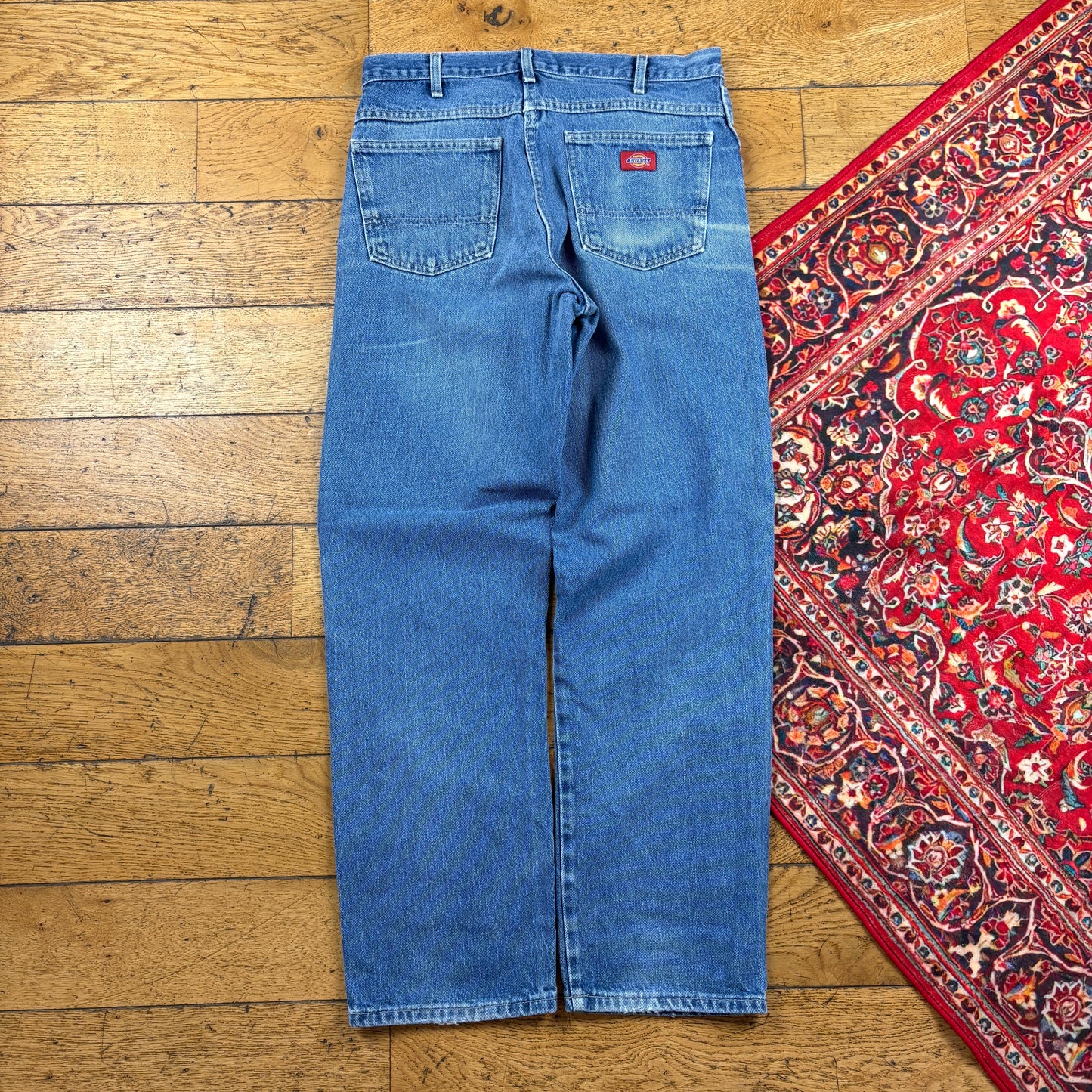 Vintage Dickies Workwear Carpenter Baggy Blue Trousers - 33