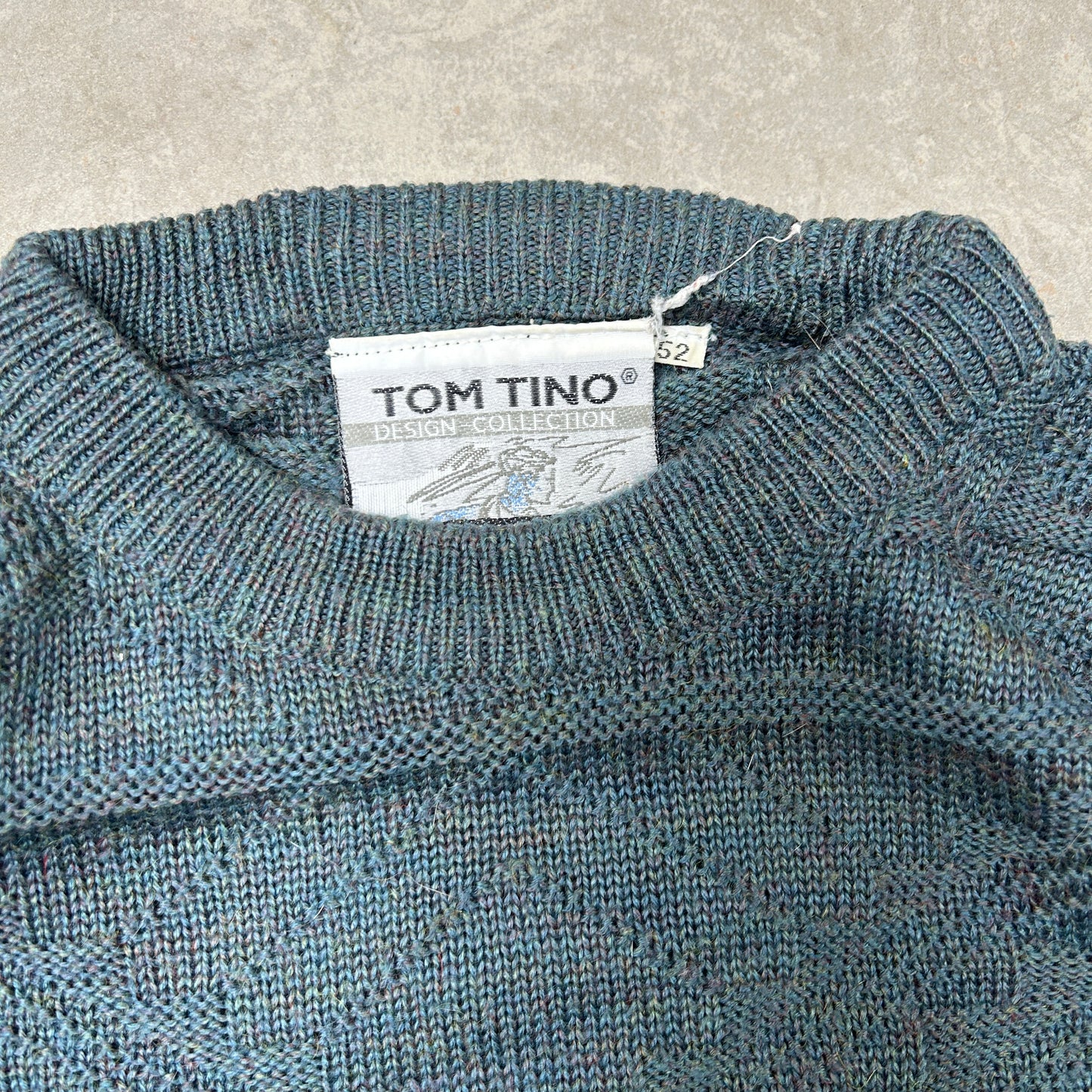 Vintage Italian Green Pattern Chunky Knit Jumper - XL