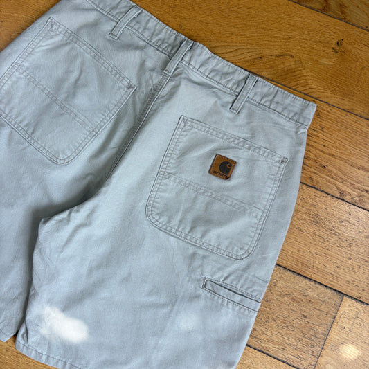Vintage Carhartt Cream Workwear Baggy Carpenter Shorts - 32