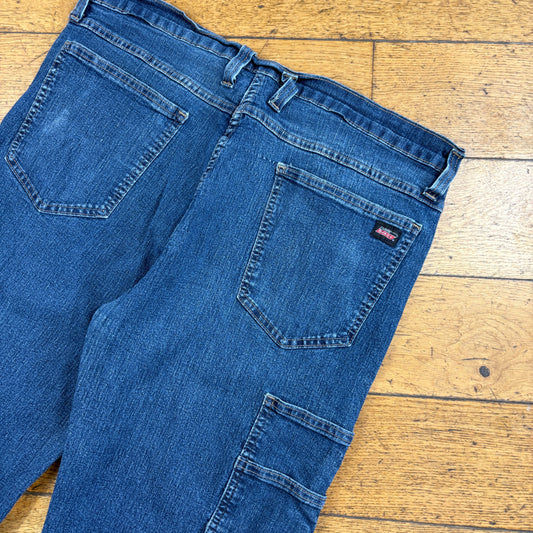 Vintage Dickies Workwear Carpenter Blue Baggy Shorts - 36