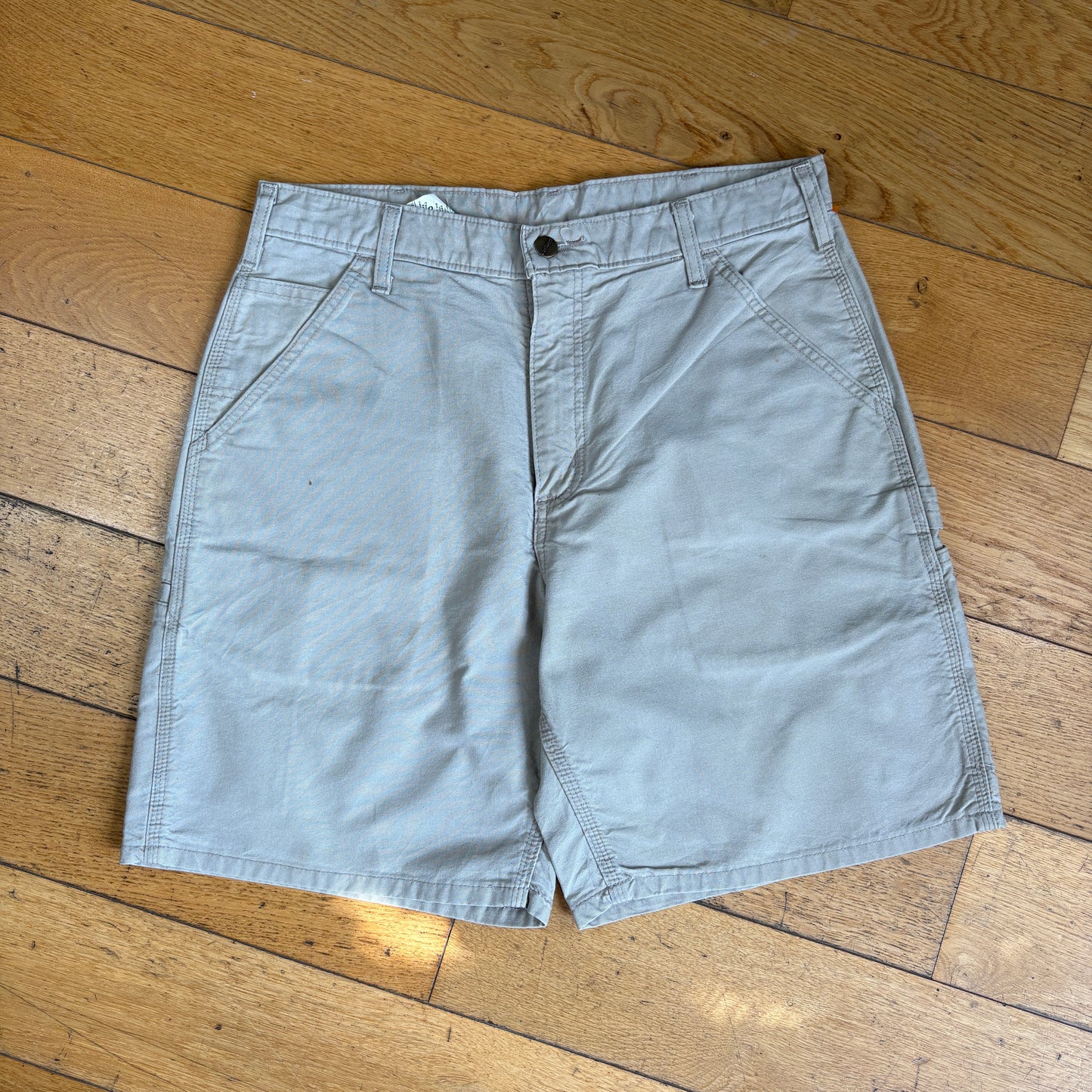 Vintage Carhartt Cream Workwear Baggy Carpenter Shorts - 32