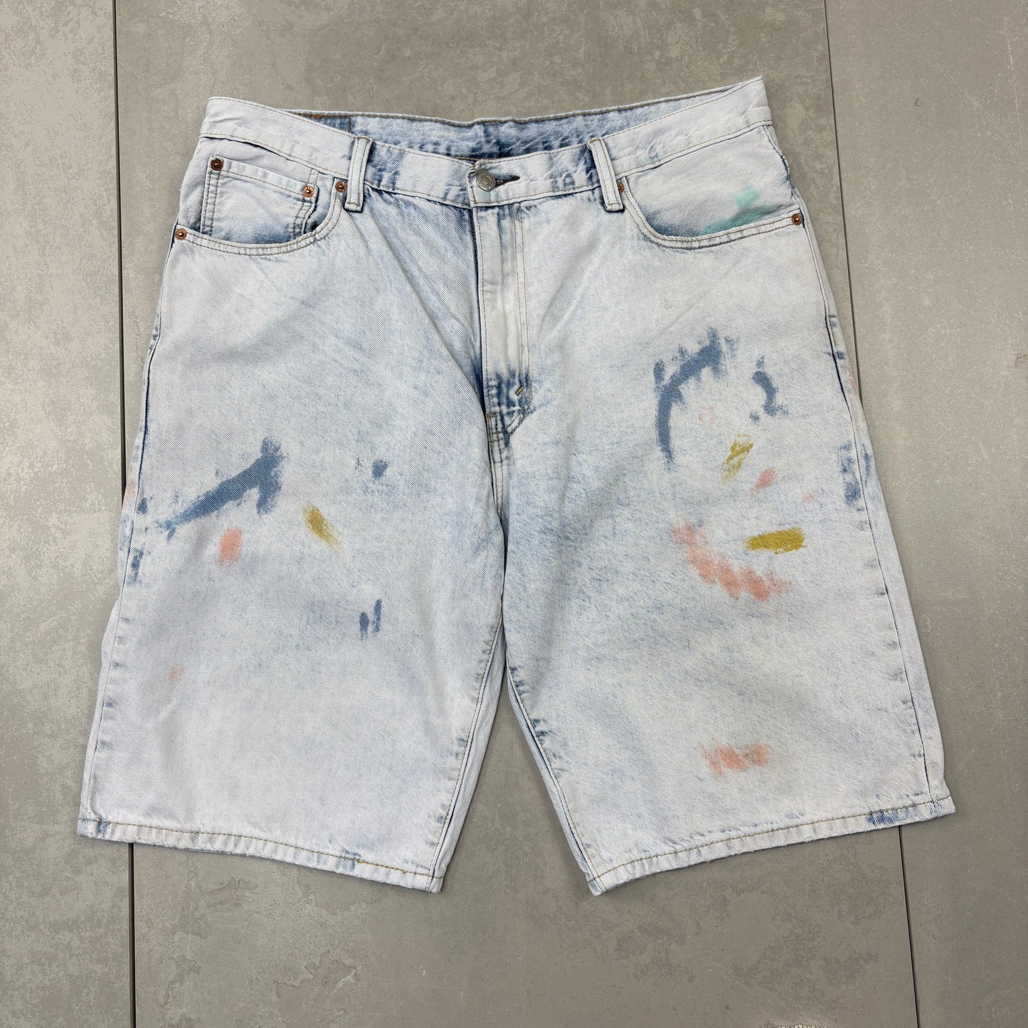 Vintage Levis 569 Blue Baggy Denim Shorts - 36