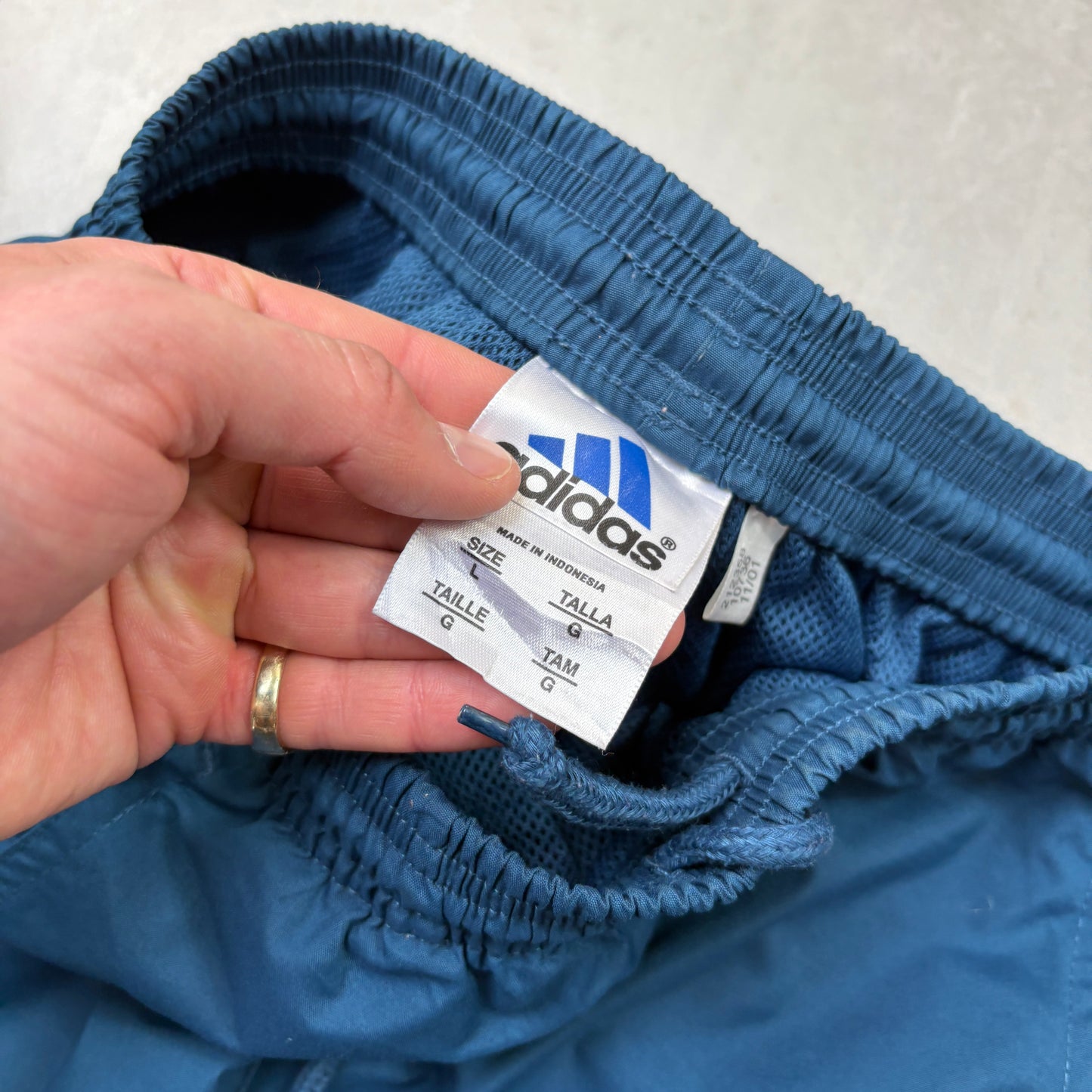 Vintage Adidas Blue Baggy Tracksuit Sweatpants Track Pants Bottoms - S