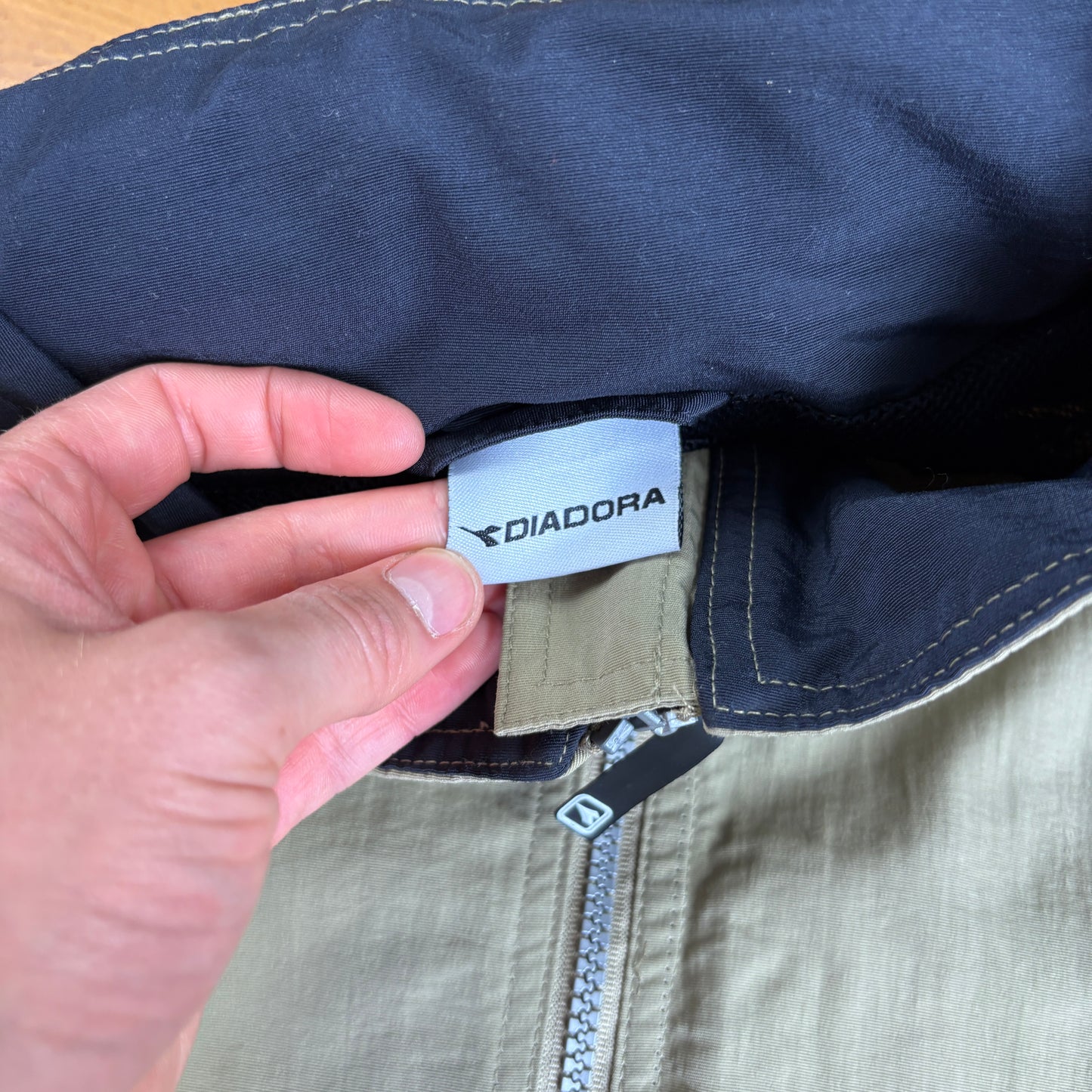 Vintage Diadora Khaki Green Zip Coat Jacket - XL