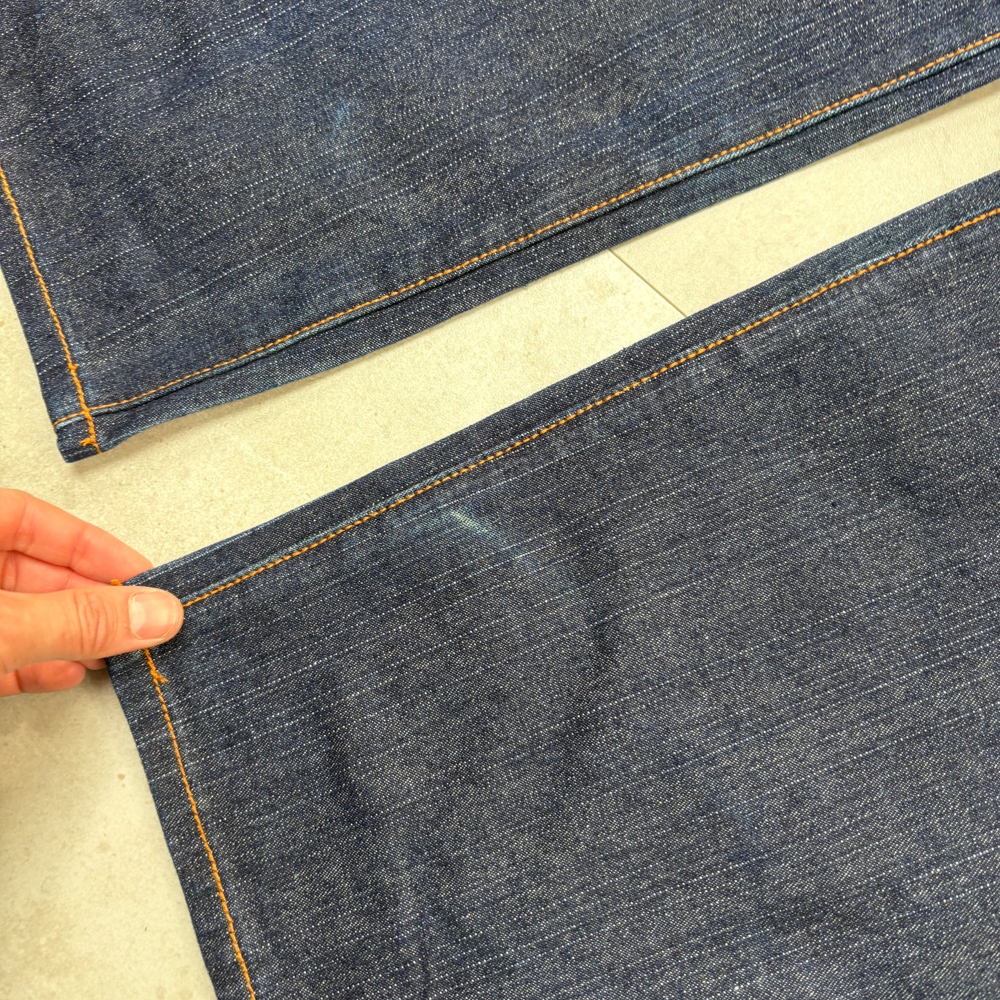 Vintage Bape Bathing Ape Embroidered Blue Baggy Jeans - 33