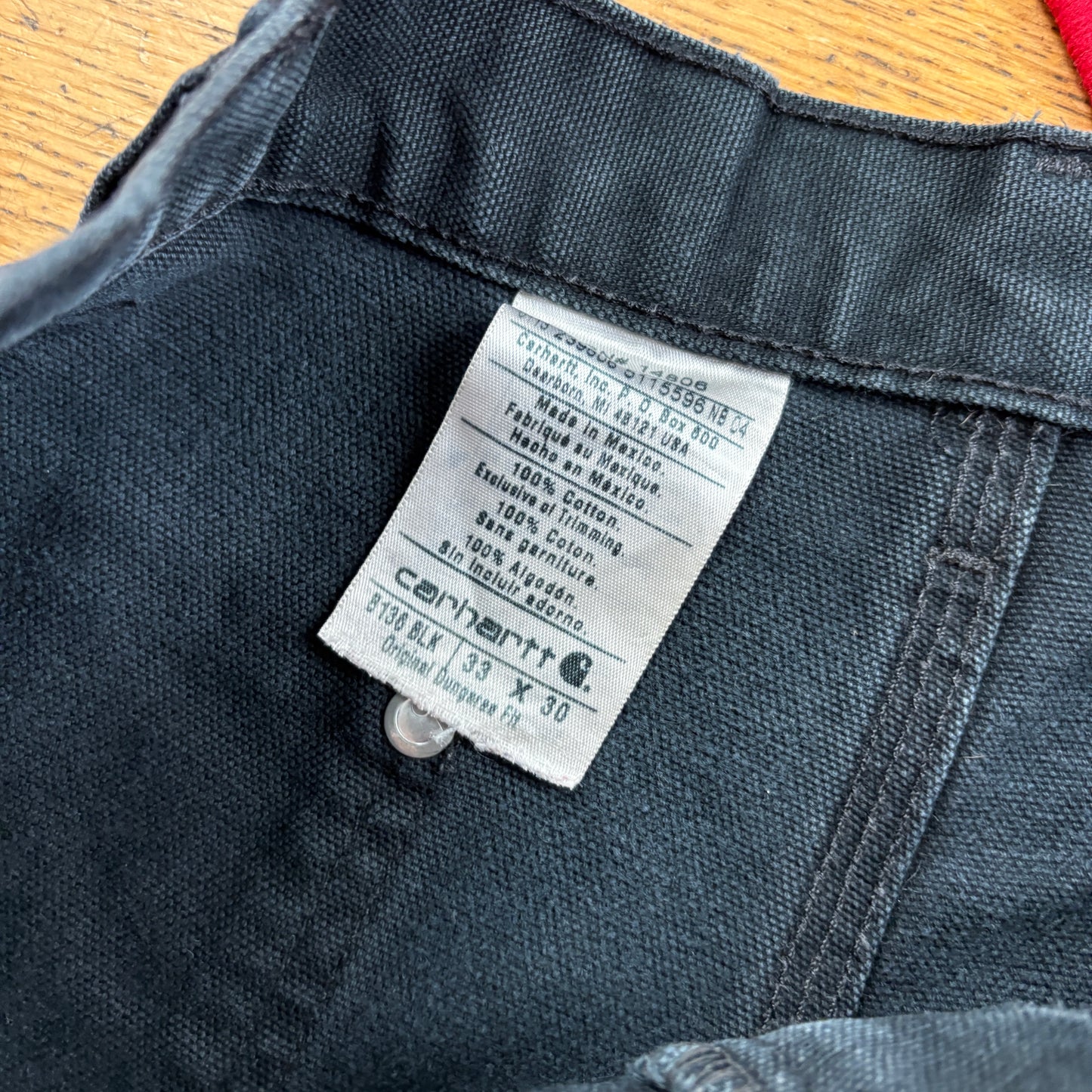 Vintage Carhartt Black Double Knee Workwear Carpenter Baggy Trousers - 33