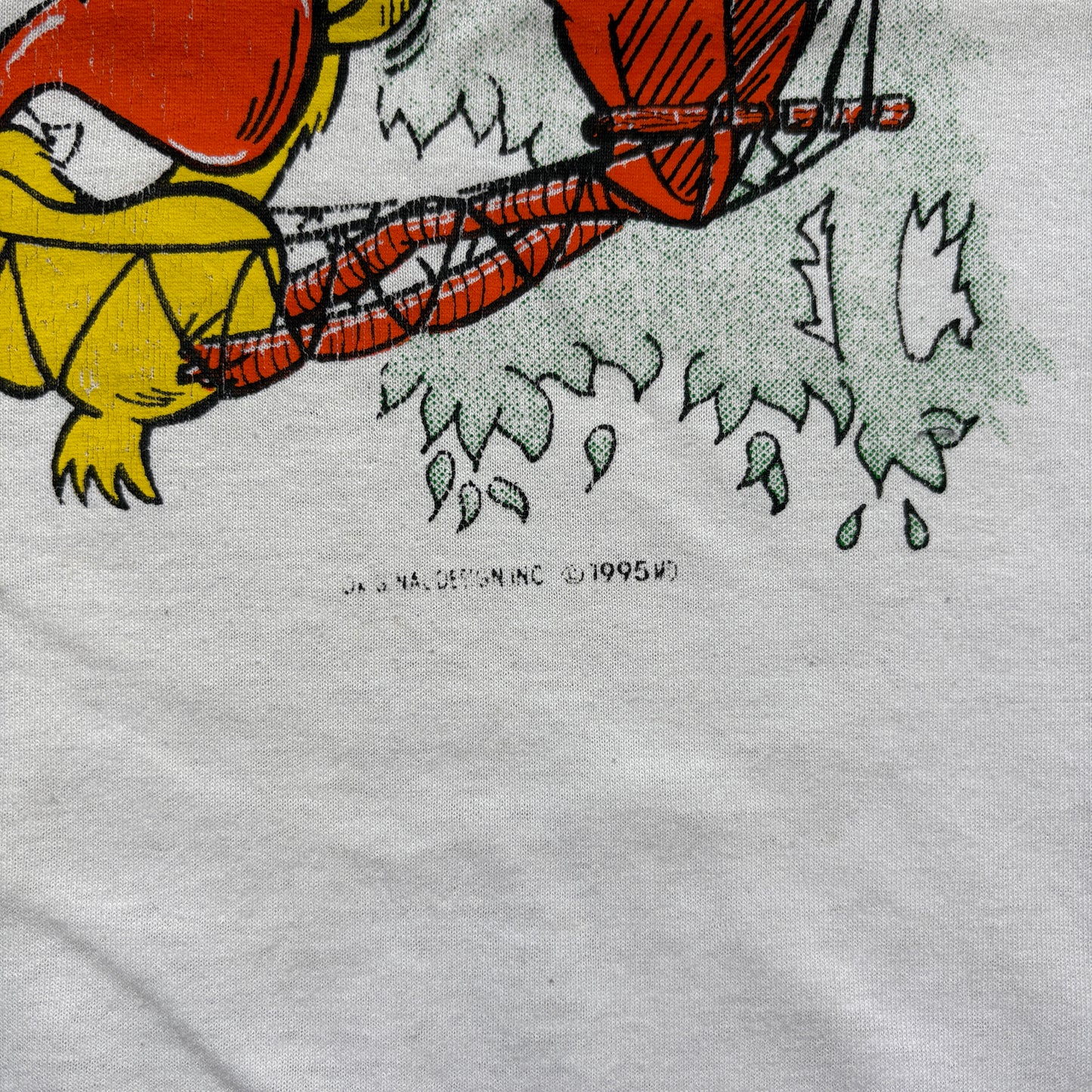 Vintage 1995 No Problem Single Stitch White Graphic T-Shirt - S/M