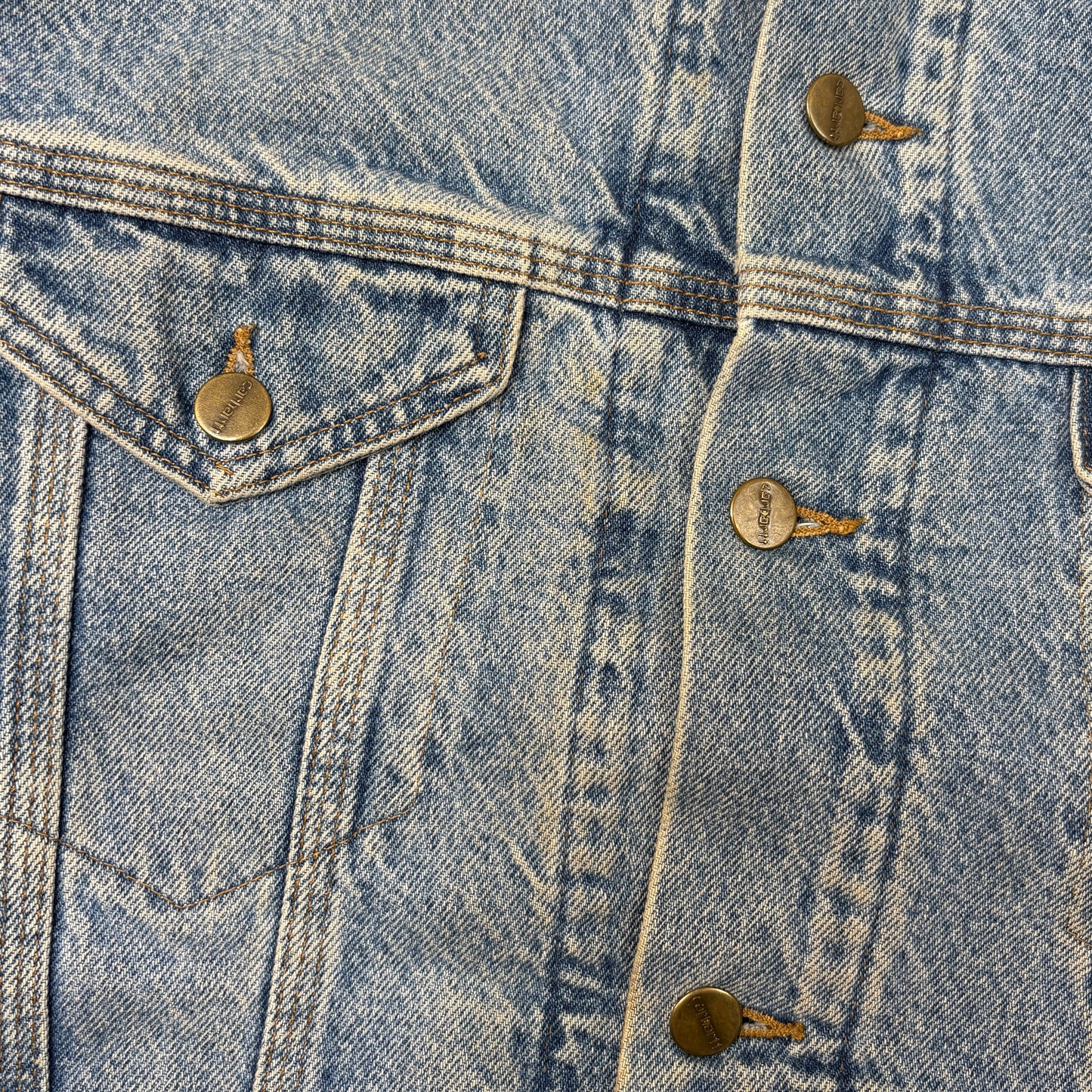 Vintage Carhartt Blue Denim Detroit Trucker Workwear Jacket - M