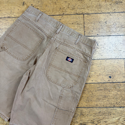 Vintage Dickies Workwear Carpenter Brown Baggy Shorts - 34