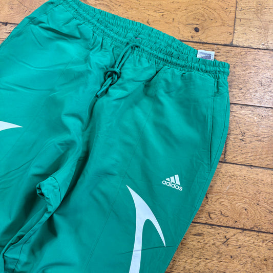 Vintage Adidas Green Baggy Tracksuit Sweatpants Track Pants Bottoms - L