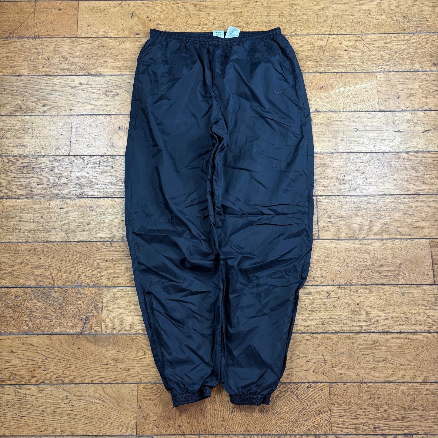 Vintage Nike Black Baggy Tracksuit Sweatpants Track Pants Bottoms - L