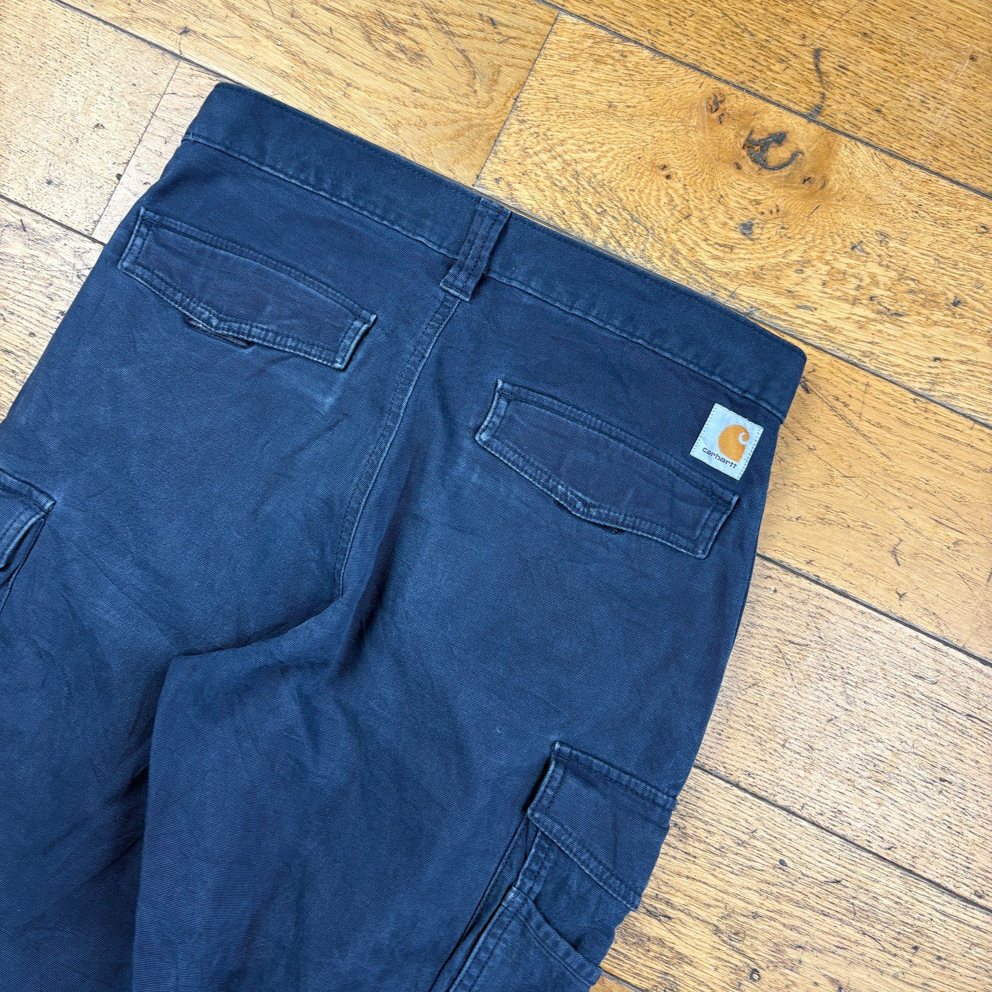 Vintage Carhartt Navy Cargo Workwear Carpenter Trousers - 32