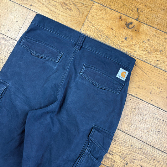 Vintage Carhartt Navy Cargo Workwear Carpenter Trousers - 32