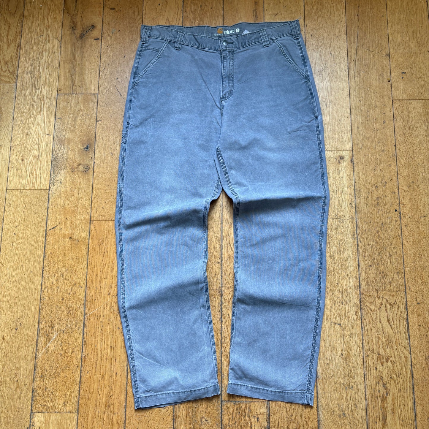 Vintage Carhartt Workwear Carpenter Grey Baggy Trousers - 40