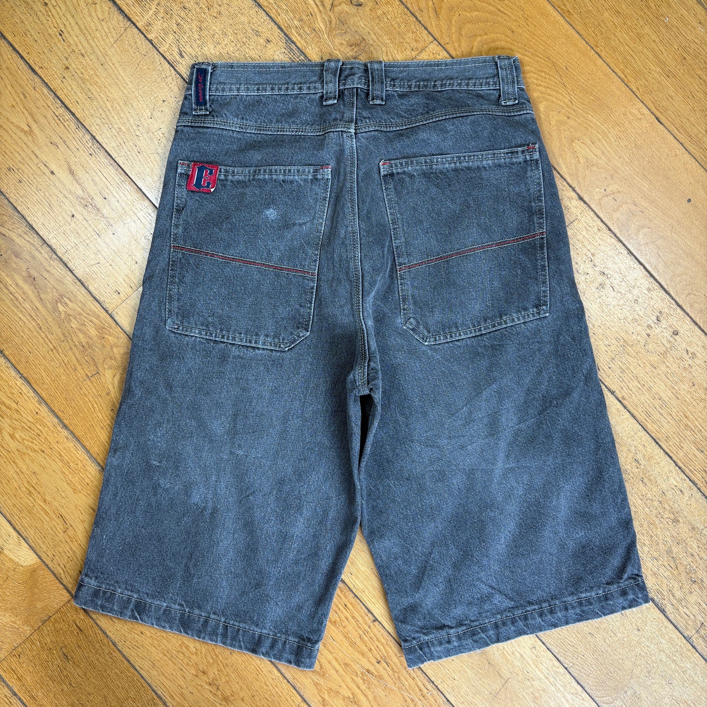 Vintage Easy Street Embroidered Hip Hop Black Baggy Shorts Jorts -