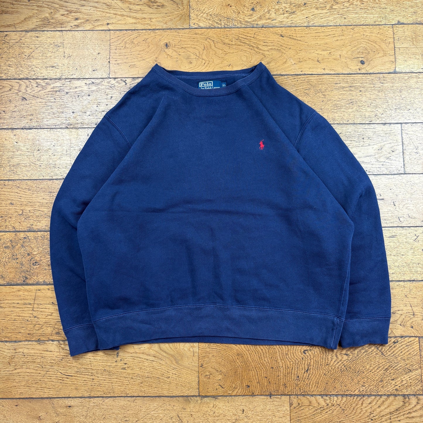 Vintage Ralph Lauren Navy Embroidered Sweatshirt - XL