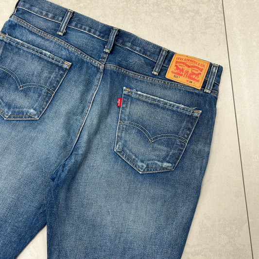Vintage Levis 511 Slim Blue Denim Shorts - 38