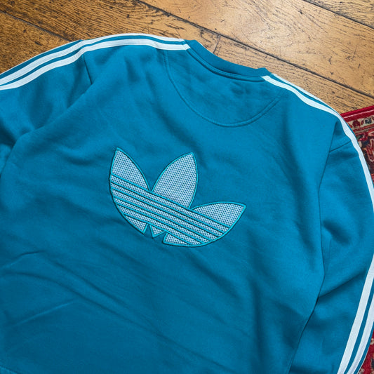 Vintage 90s Adidas Blue Embroidered Sweatshirt - XL