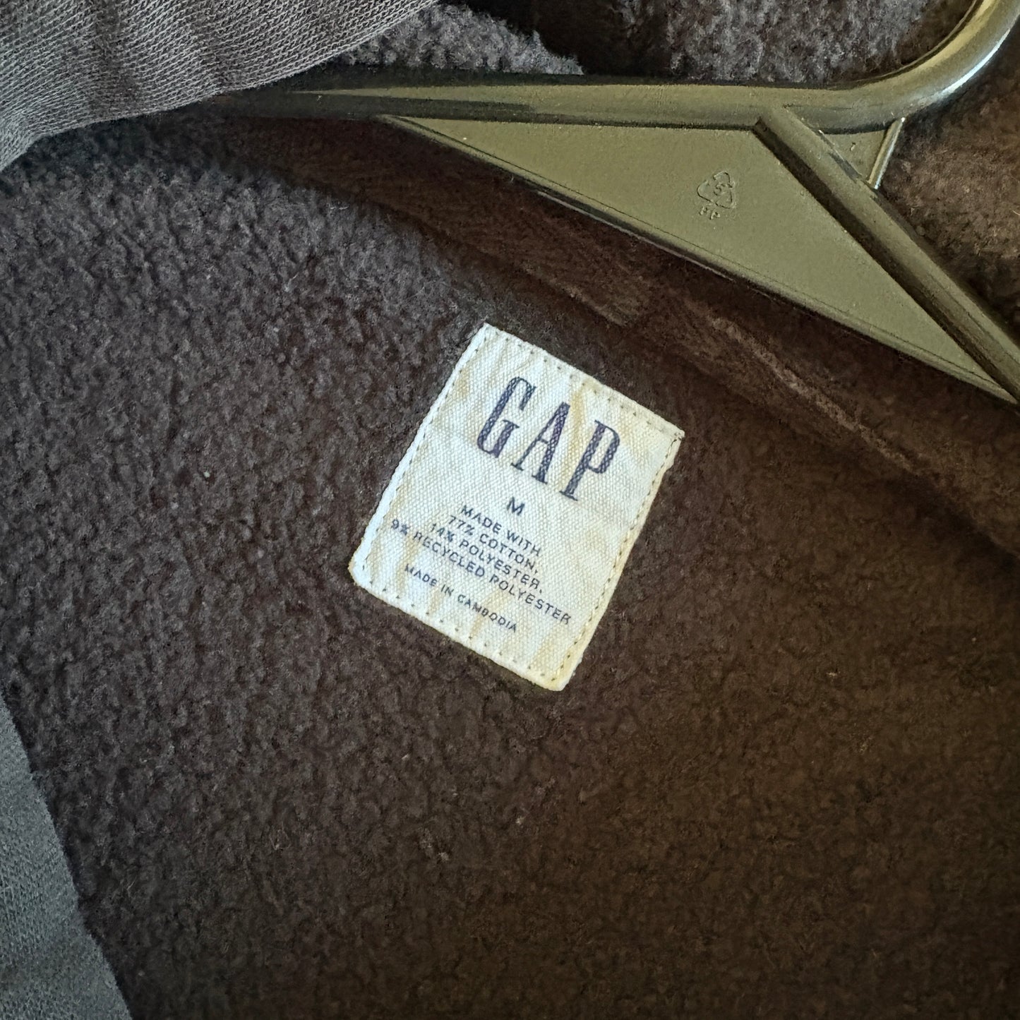 Vintage Gap Black Spellout Embroidered Hoodie Sweatshirt - M