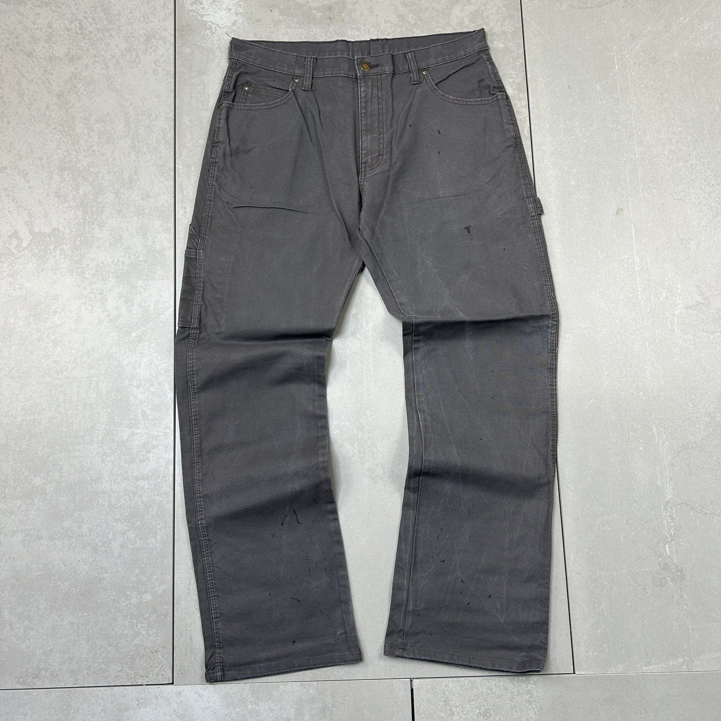 Vintage Dickies Workwear Carpenter Baggy Grey Trousers - 33