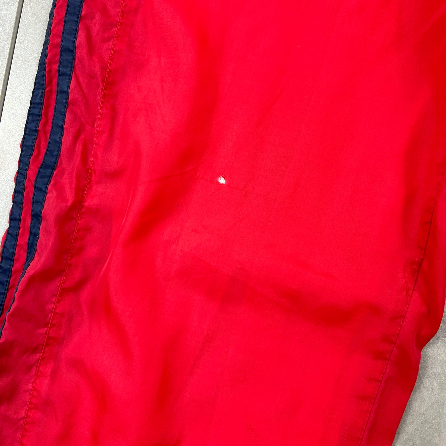 Vintage 90s Adidas Nylon Red Embroidered Baggy Tracksuit Track Pants Bottoms - M