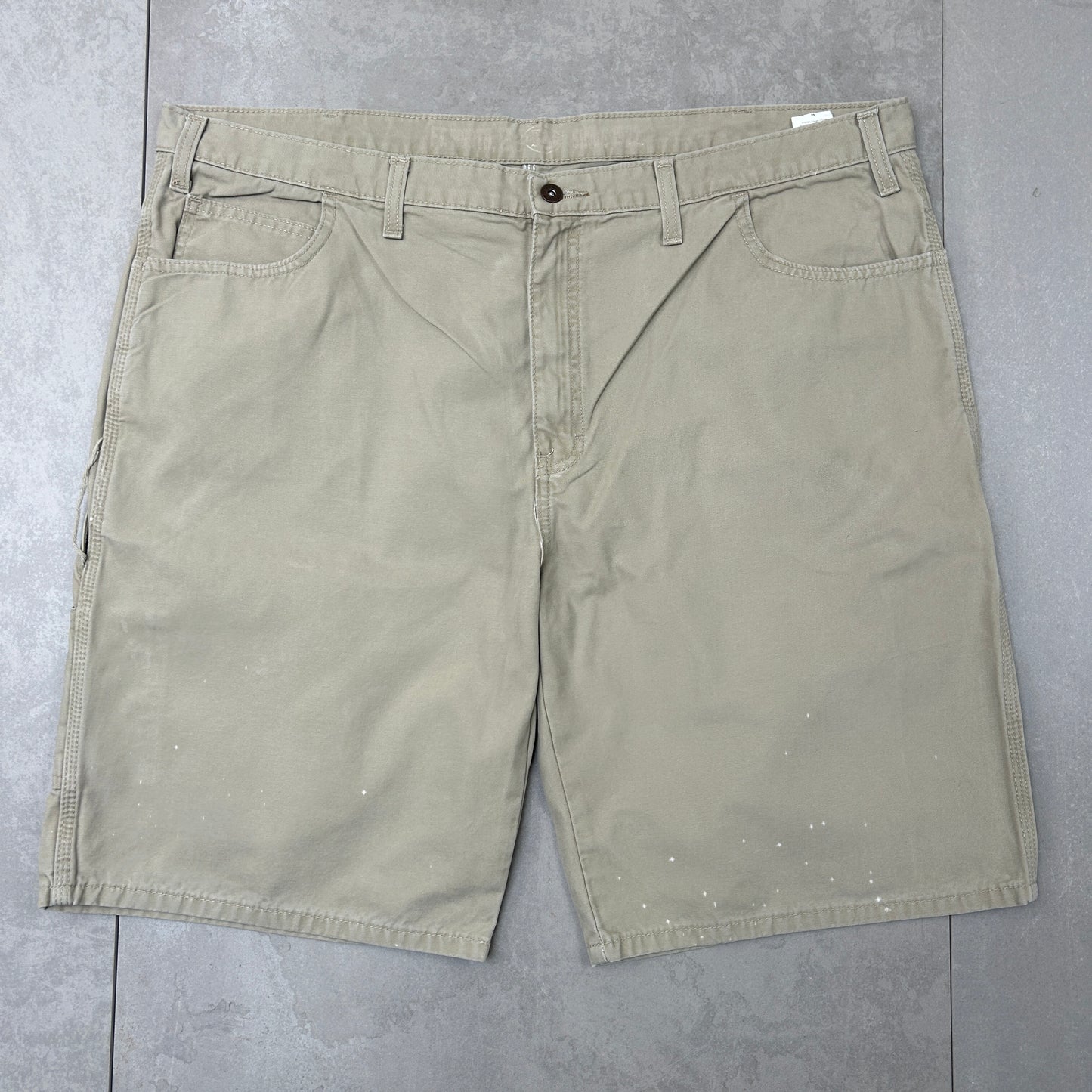 Vintage Dickies Workwear Carpenter Cream Baggy Shorts - 44