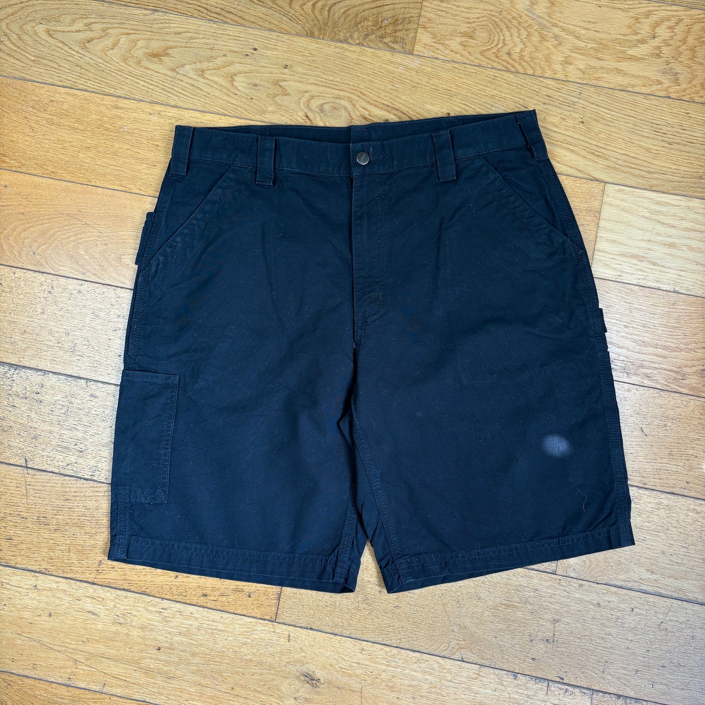 Vintage Carhartt Black Workwear Baggy Carpenter Shorts - 38