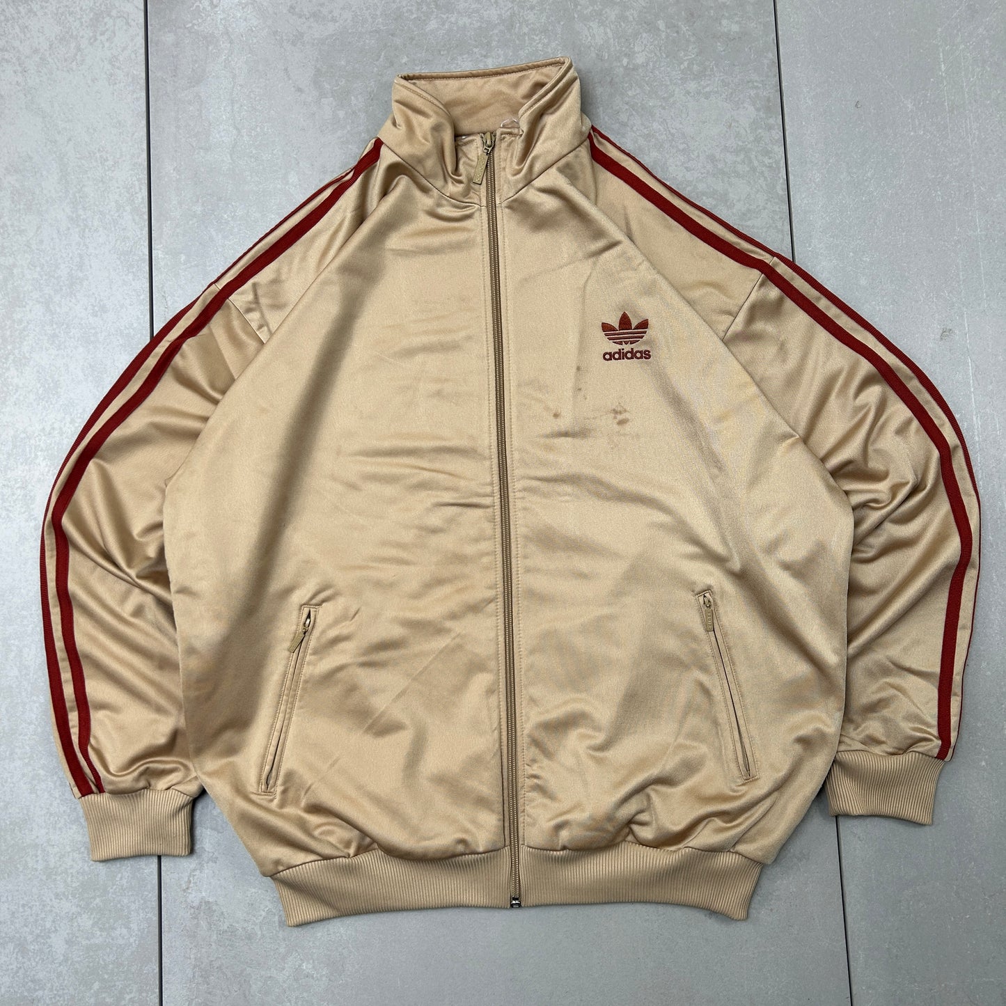 Vintage 80s Adidas Brown Tracksuit Track Shell Windbreaker Jacket - L