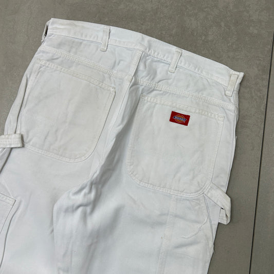 Vintage Dickies Workwear Carpenter Baggy White Trousers - 33