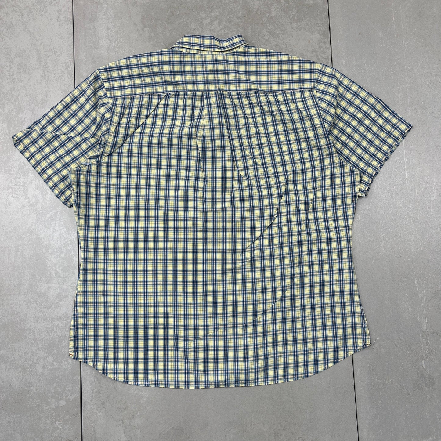 Vintage Dockers Blue Yellow Check Short Sleeve Shirt - XL