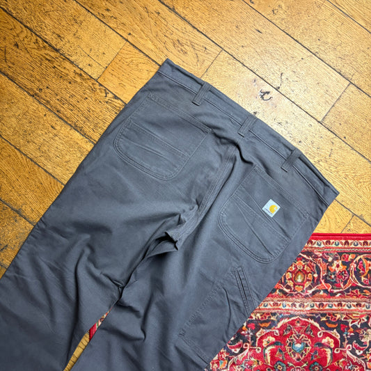 Vintage Carhartt Workwear Carpenter Grey Baggy Trousers - 42S