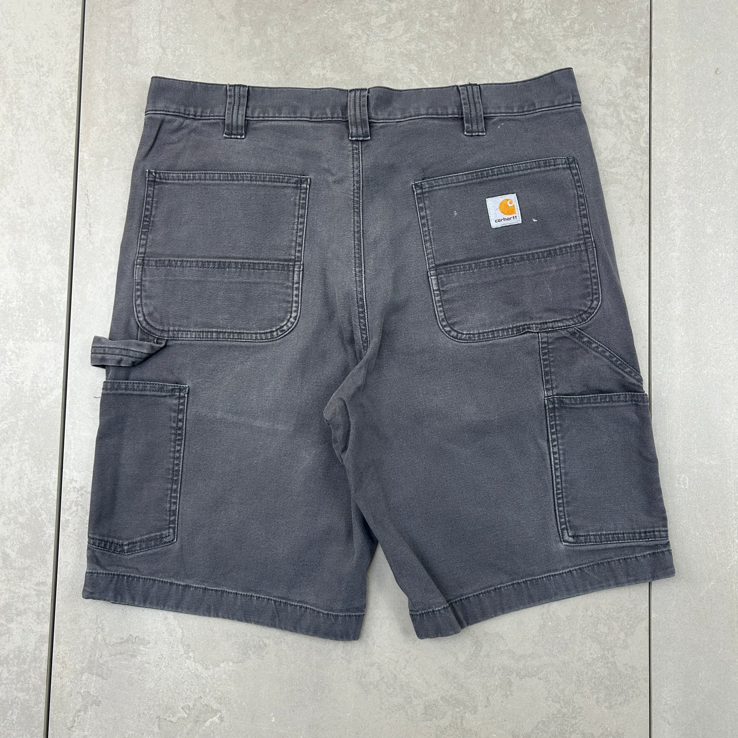 Vintage Carhartt Workwear Baggy Grey Carpenter Shorts - 36