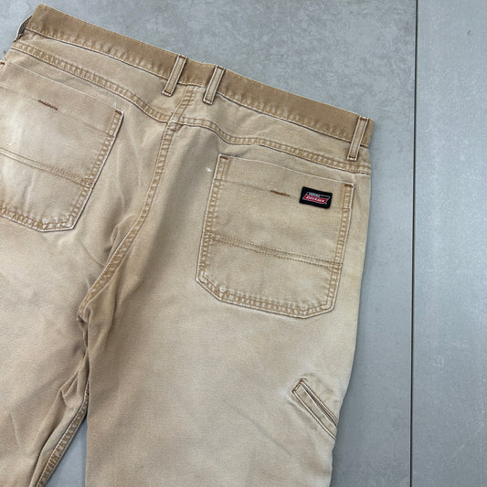 Vintage Dickies Workwear Brown Carpenter Baggy Shorts - 36