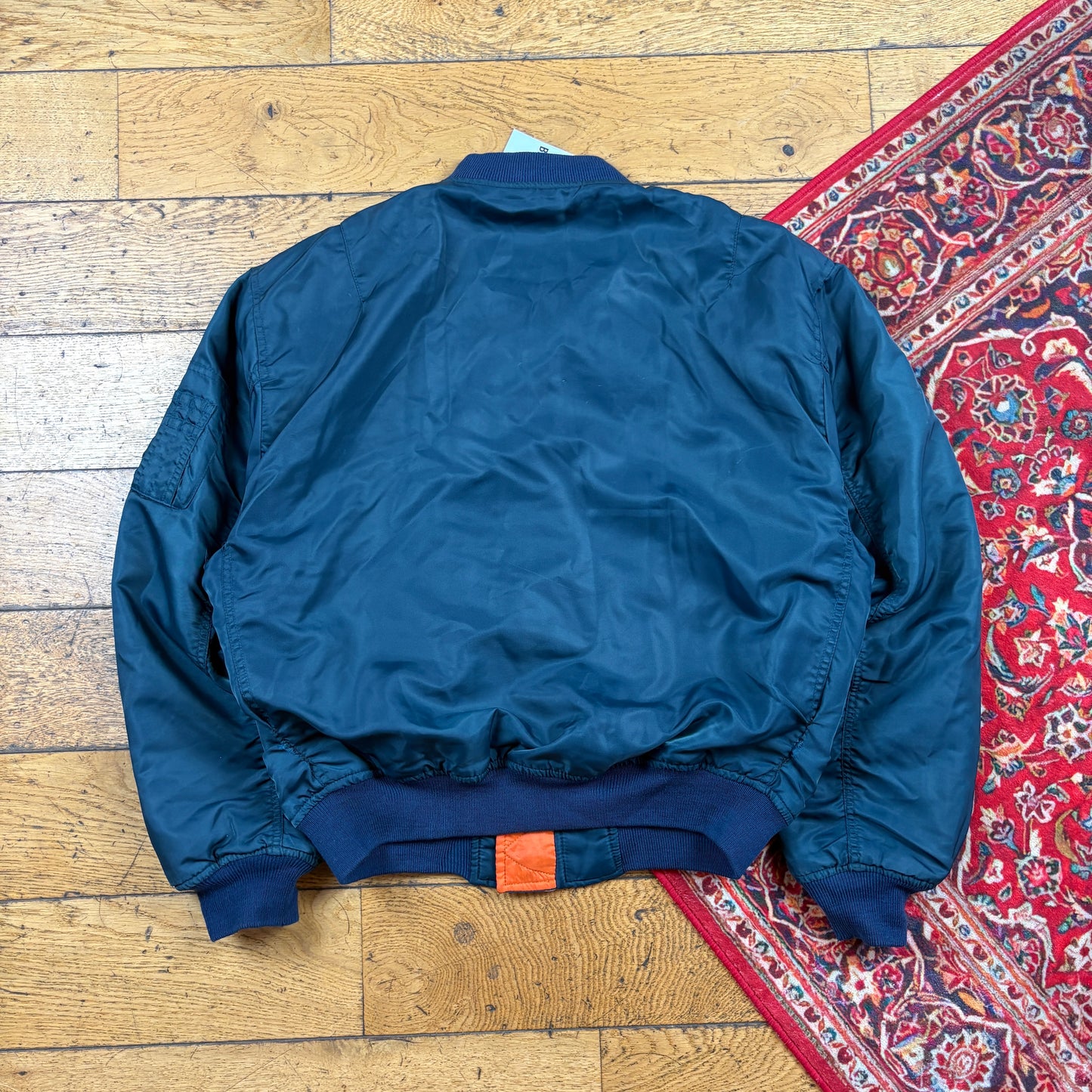 Vintage MA-1 Blue Reversible Bomber Jacket - S