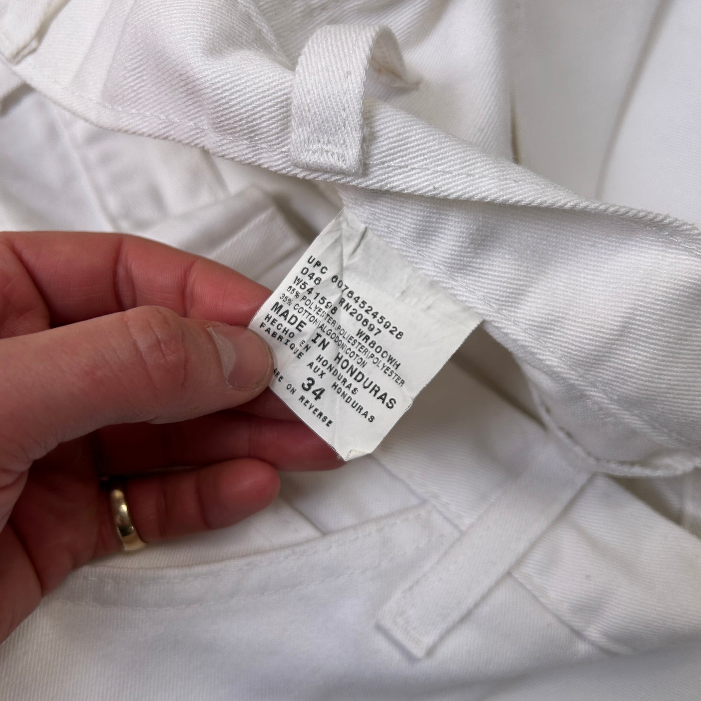 Vintage Dickies Workwear Carpenter Baggy White Shorts - 34