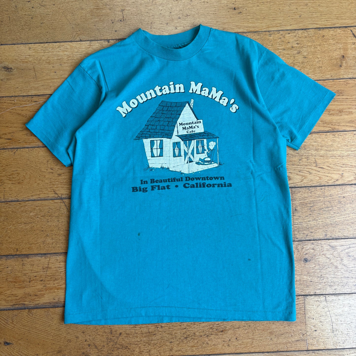 Vintage 90s Blue Single Stitch Graphic T-Shirt - S
