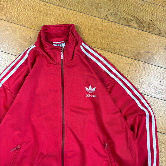 Vintage 80s Adidas Red Tracksuit Track Shell Windbreaker Jacket - XL