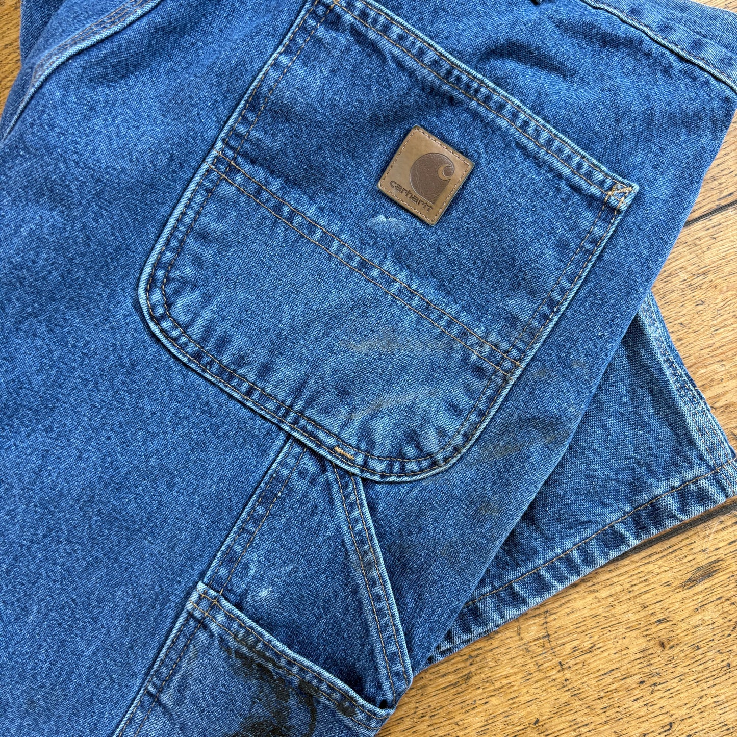 Vintage Carhartt Workwear Blue Baggy Carpenter Shorts - 34
