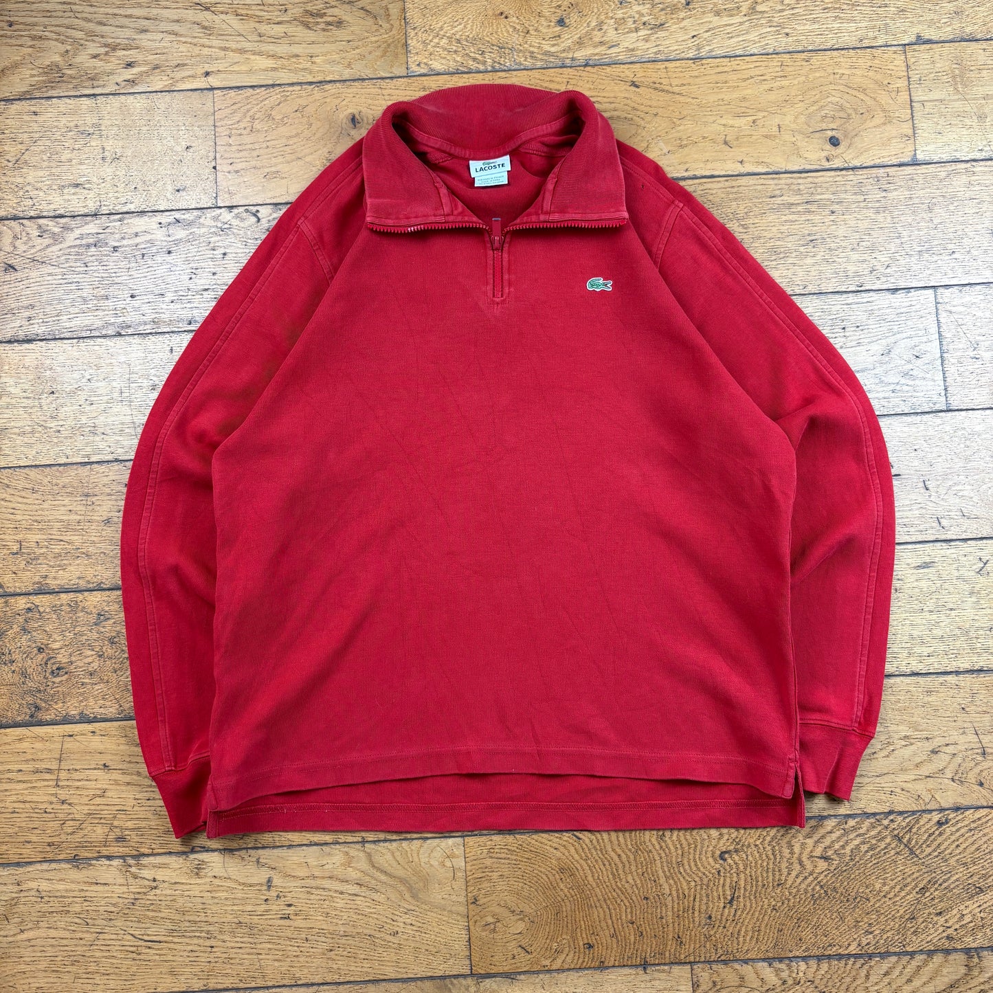 Vintage Lacoste Red Embroidered Sweatshirt - L
