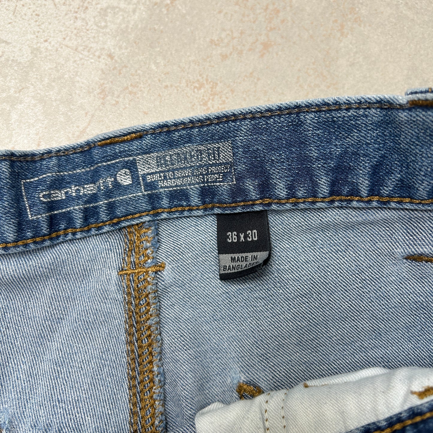 Vintage Carhartt Workwear Baggy Blue Carpenter Shorts - 36