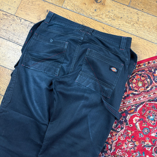 Vintage Dickies Faded Black Workwear Carpenter Baggy Trousers - 34