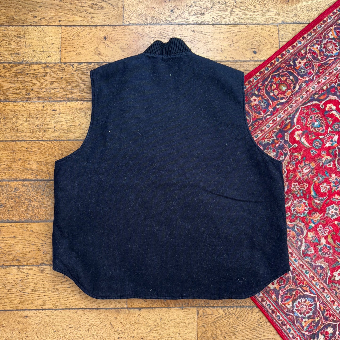 Vintage Black Workwear Gilet Vest - XL