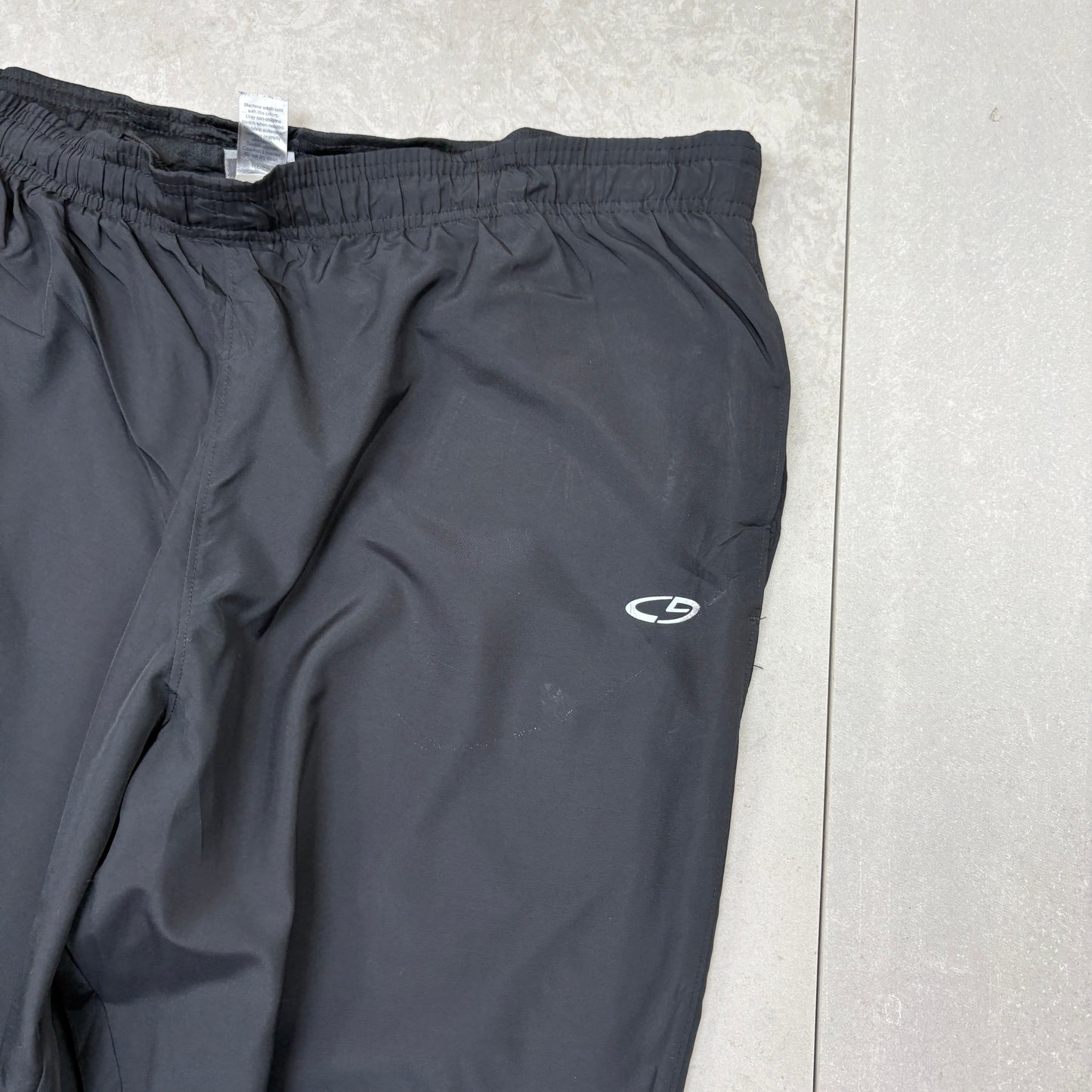 Vintage Champion Black Baggy Tracksuit Sweatpants Track Pants Bottoms - XXL