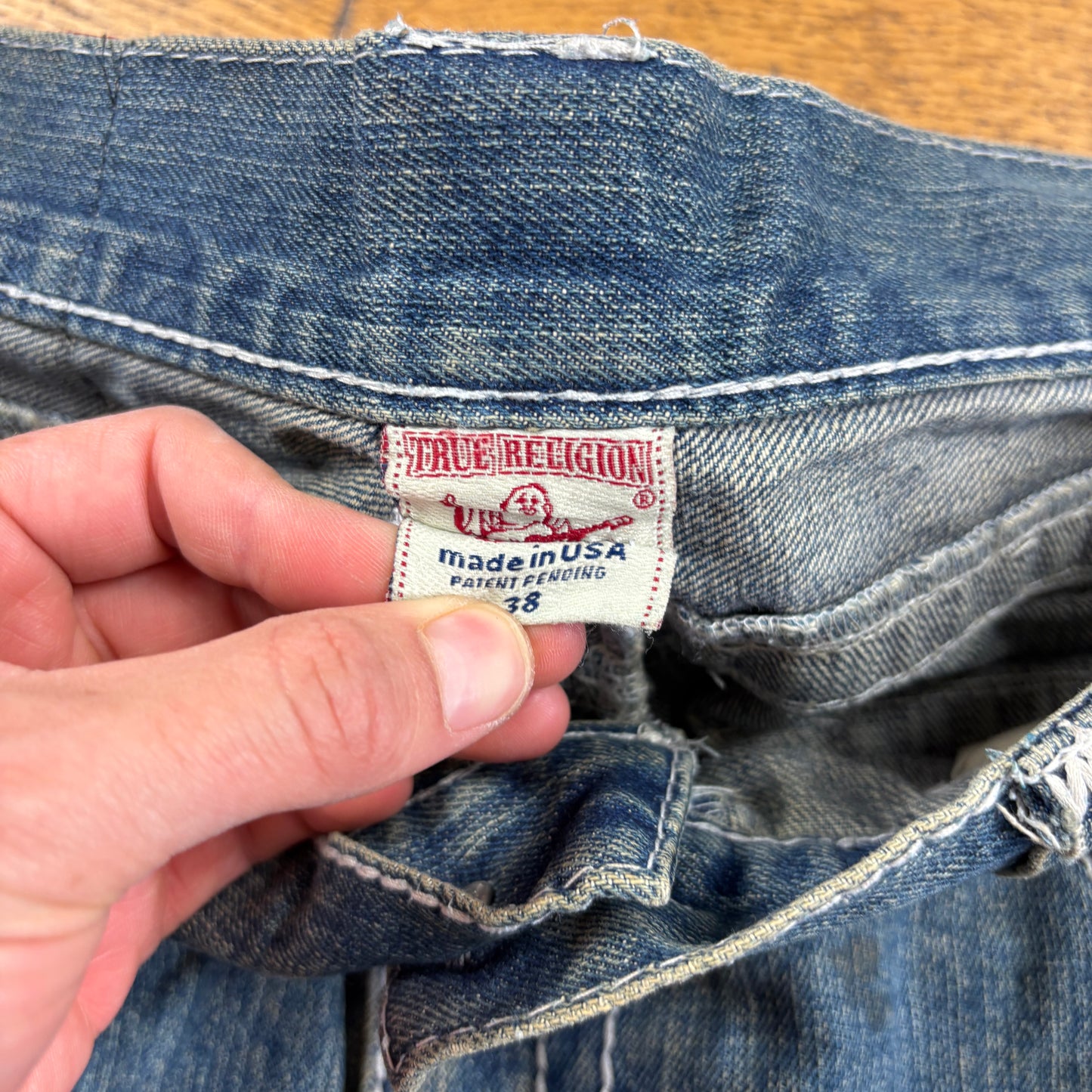 Vintage True Religion Blue Embroidered Y2K Shorts Jorts - 41
